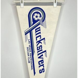 Las Vegas Quicksilvers NASL 30x12 Full Size Soccer VTG Pennant Defunct 1970s